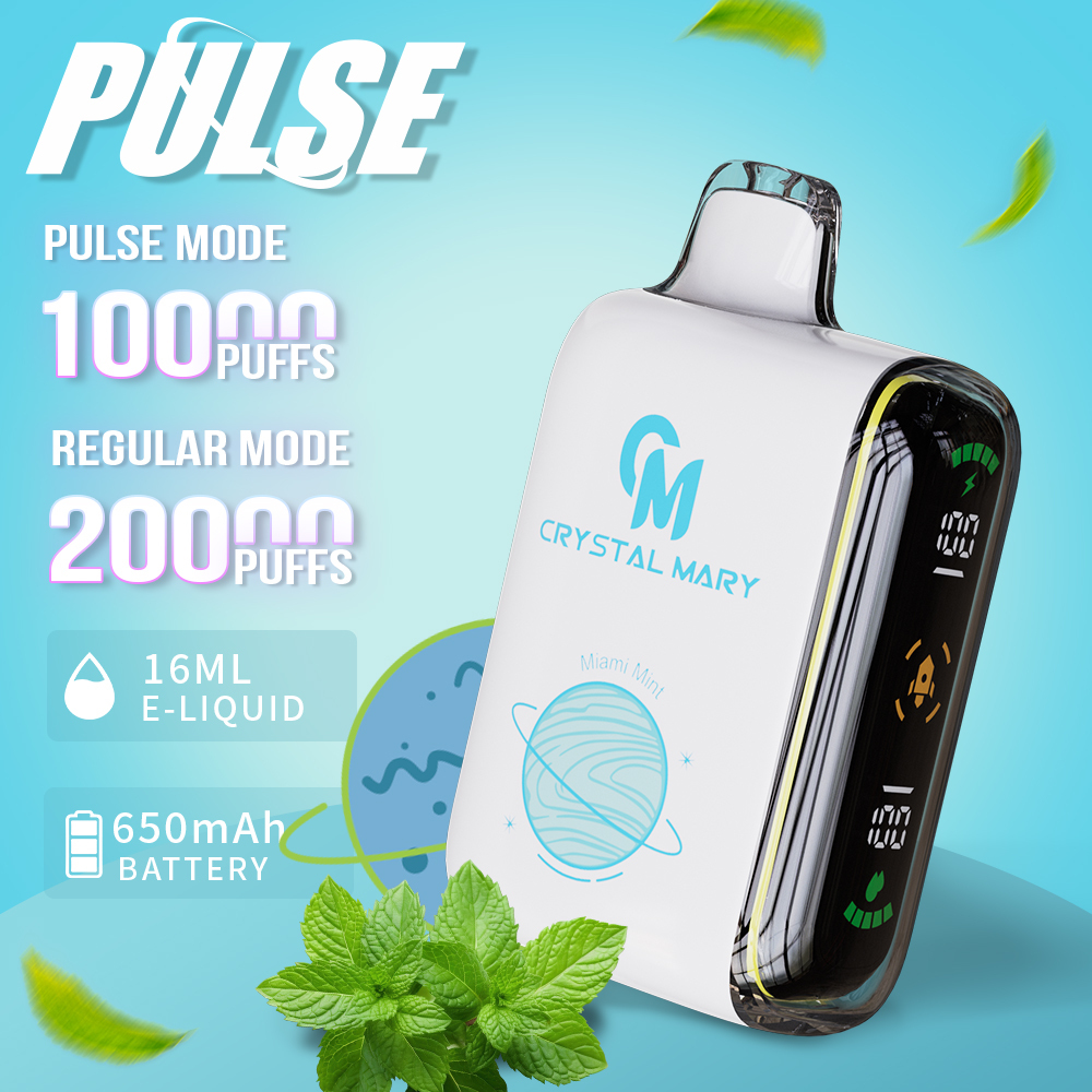 CRYSTAL MARY Pulse 10000 Puffs 20K Puffs Einweg-Vape E-Zigarette Dual Mesh Spirale