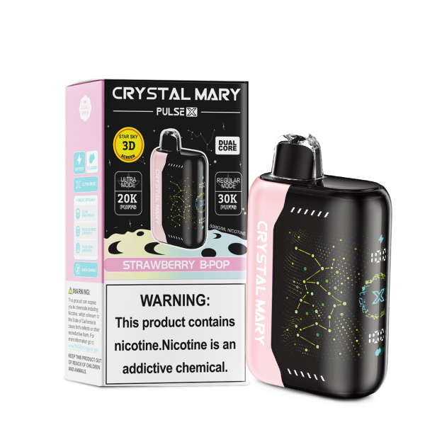 CRYSTAL MARY PulseX | 20K/30K Dual-Mode Disposable E-Cigarette | VPU Security System | 10 Popular Flavors