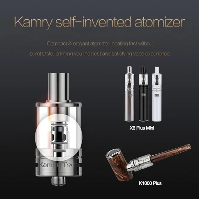 kamry k1000 Plus Atomizer 2ml Empty Tank for Wood Color e-cig Pipe