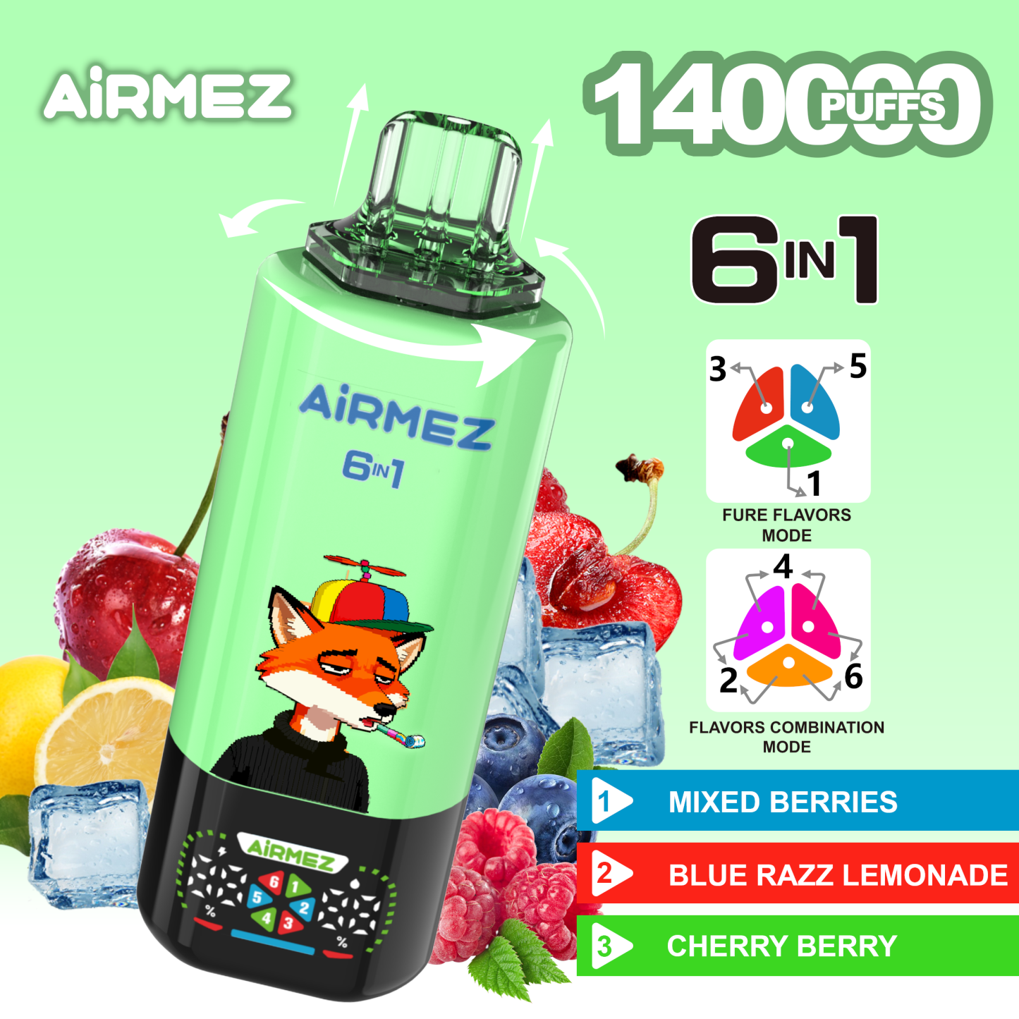 Airmez FOX 140000 Puffs 6 IN 1