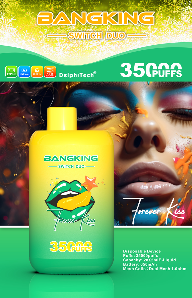 BANG KING 35K Puffs DSK045 Dual Falvor Switch Duo Screen Low Nicotine Bulk Buy Original Rechargeable Disposable Vapes Wholesale