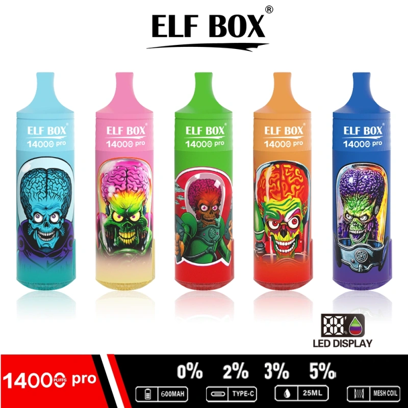 ELF BOX RGB 14000 Pro Disposable Vape Pen | 14000 Puffs | Mesh Coil | LED Display | RGB Light | 0% 2% 3% 5% Nicotine Wholesale - CloudovaVape