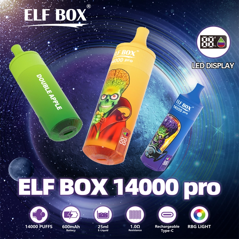ELF BOX RGB 14000 Pro Disposable Vape Pen | 14000 Puffs | Mesh Coil | LED Display | RGB Light | 0% 2% 3% 5% Nicotine Wholesale - CloudovaVape