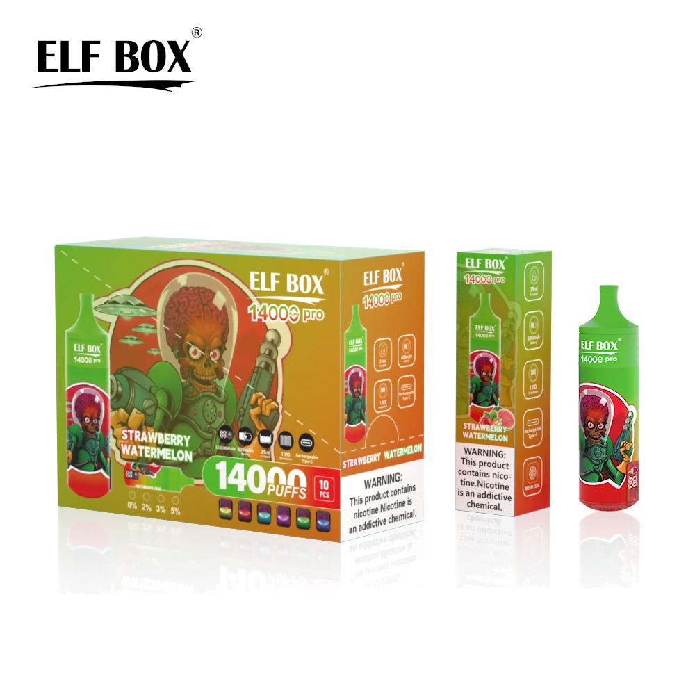 ELF BOX RGB 14000 Pro Disposable Vape Pen | 14000 Puffs | Mesh Coil | LED Display | RGB Light | 0% 2% 3% 5% Nicotine Wholesale - CloudovaVape