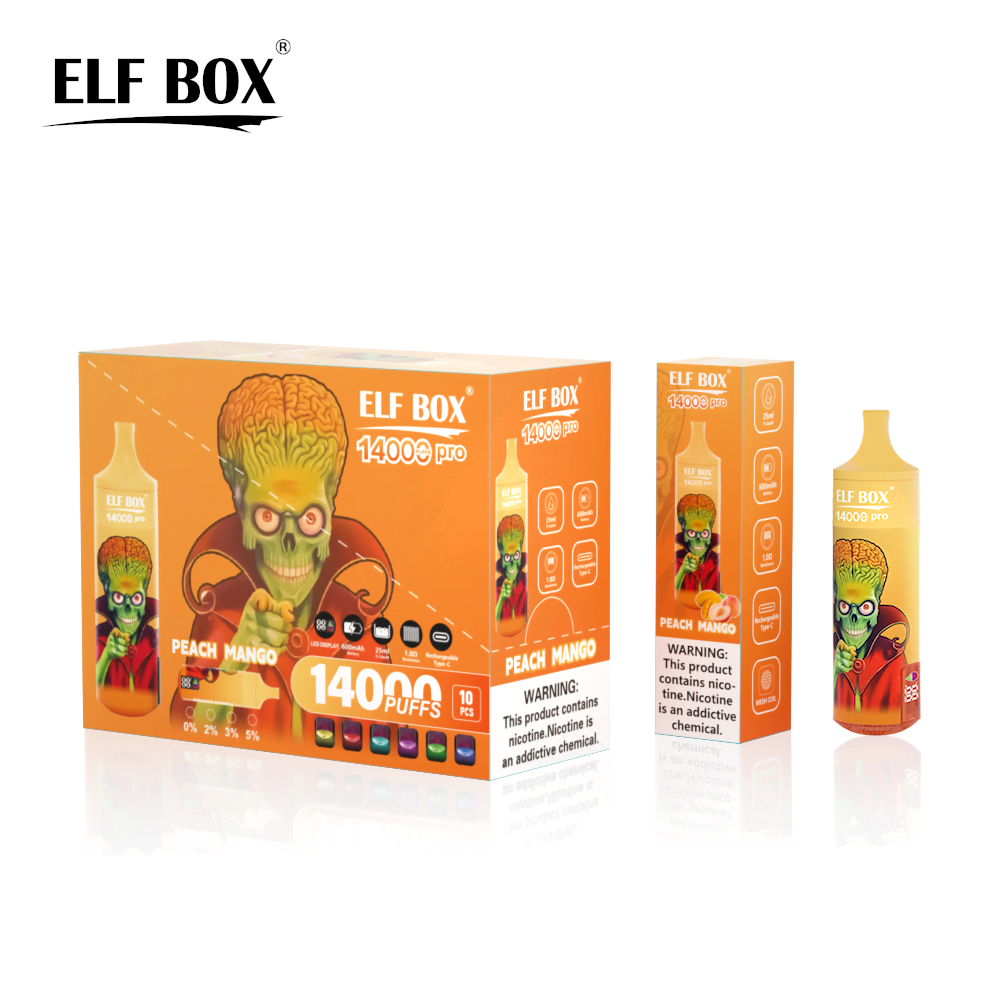 ELF BOX RGB 14000 Pro Disposable Vape Pen | 14000 Puffs | Mesh Coil | LED Display | RGB Light | 0% 2% 3% 5% Nicotine Wholesale - CloudovaVape