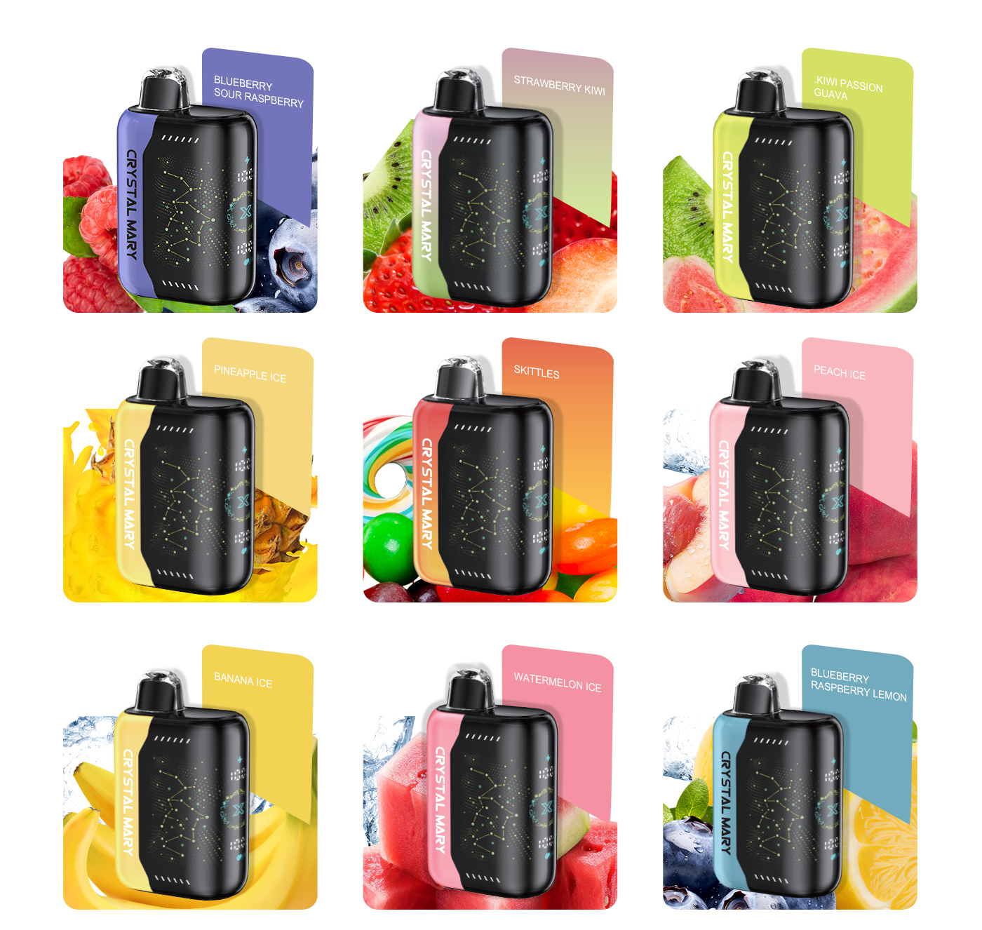 CRYSTAL MARY PulseX Disposable Electronic Cigarette 20000/30000 Two-puff Mode 10 Flavors