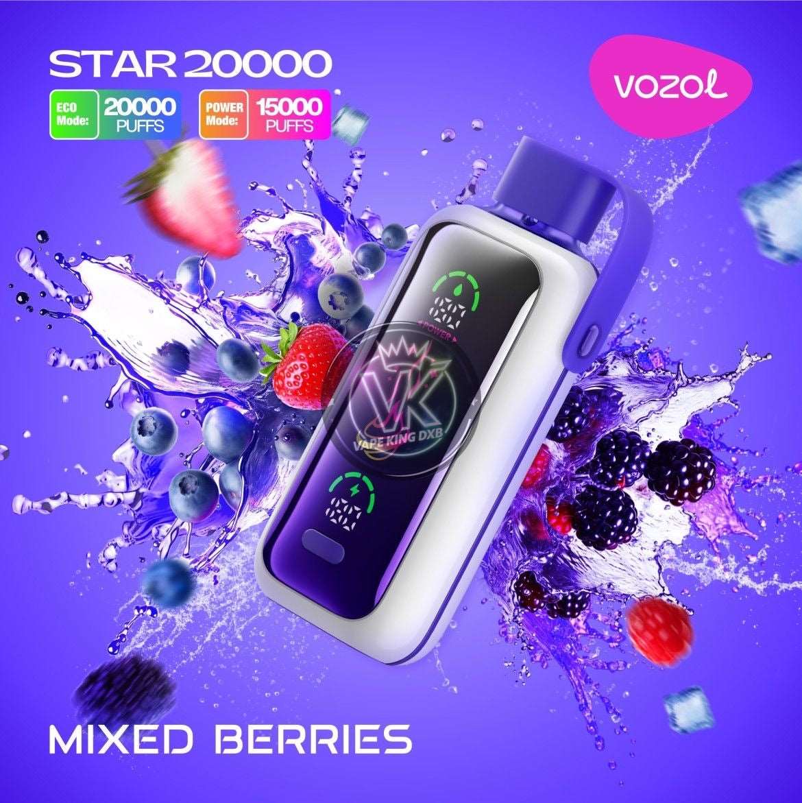 Vozol Star 20000 Puffs Disposable Vape | Dual Mesh Coil | Rechargeable Vape with Mirror Screen & Dual Mode | Wholesale - CloudovaVape
