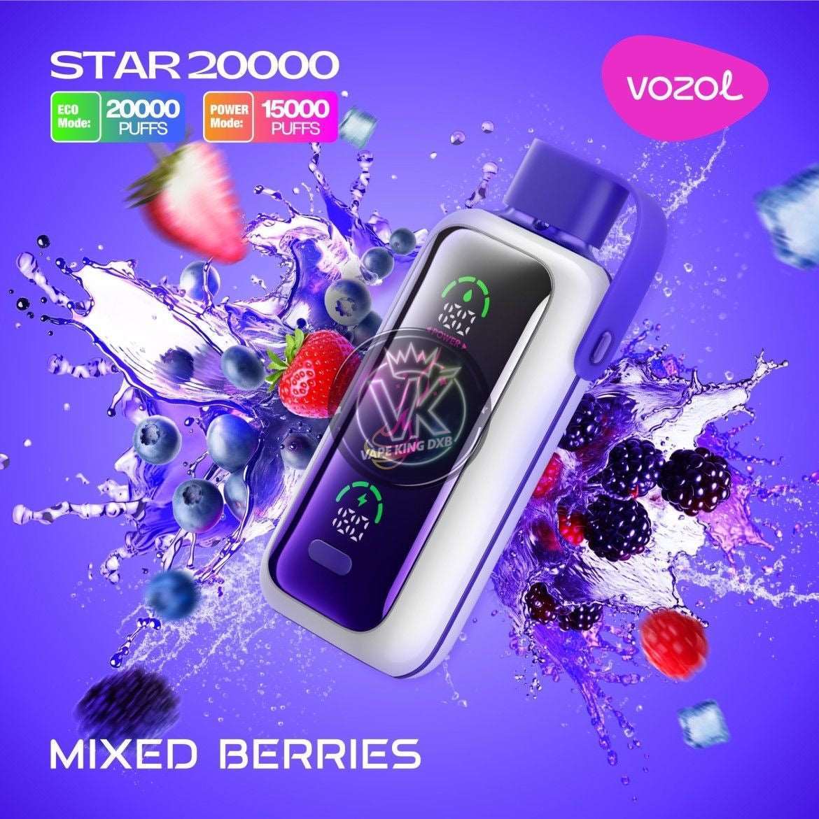 Vozol Star 20000 Puffs Disposable Vape | Dual Mesh Coil | Rechargeable Vape with Mirror Screen & Dual Mode | Wholesale - CloudovaVape