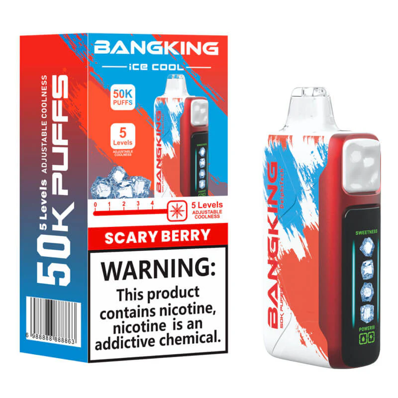 Bang King 50000 Puffs Ice Cool Disposable Vape – 5-Level Adjustable Coolness & Rechargeable Battery | Bulk Vape Wholesale at CloudovaVape