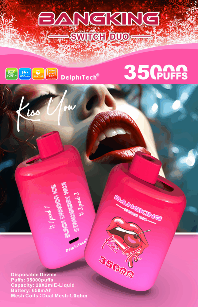 BANG KING 35K Puffs DSK045 Dual Falvor Switch Duo Screen Low Nicotine Bulk Buy Original Rechargeable Disposable Vapes Wholesale