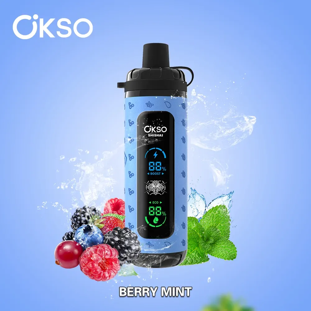 OKso Shisha Max 40k Disposable Vape 40000 Puffs Rechargeable Mesh Coil 0-5% Nicotine