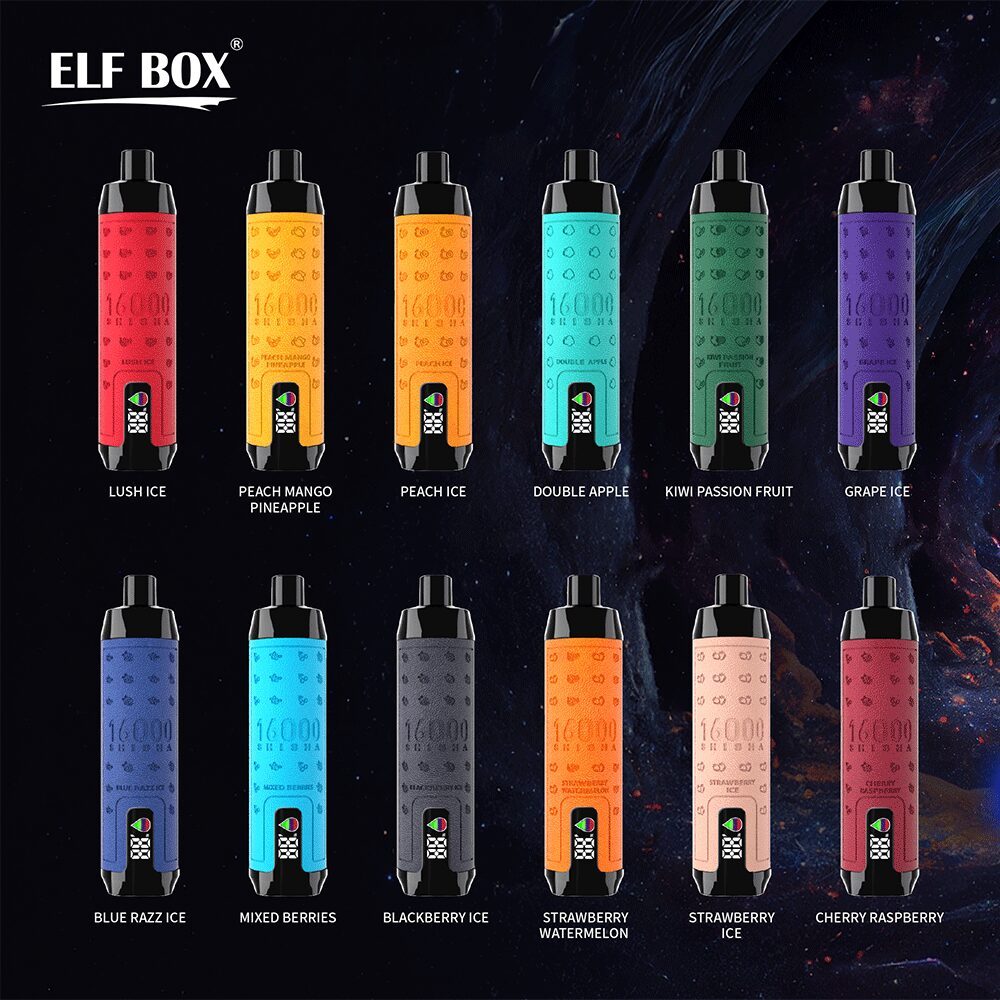 ELF BOX SHISHA 16000 Puffs Disposable Vape Pen | Mesh Coil | LED Display | Adjustable Airflow | 0% 2% 3% 5% Nicotine Wholesale - CloudovaVape