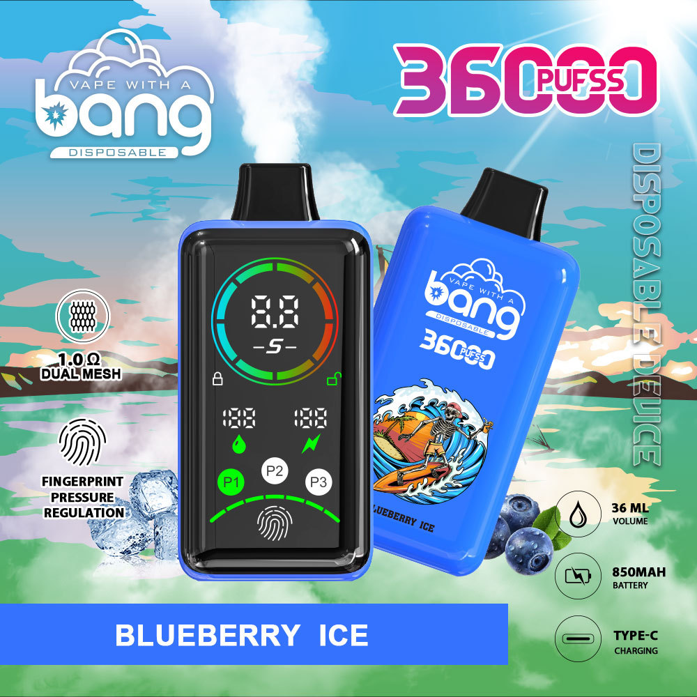 Bang 36000  Puffs Power Disposable Vape | 36,000 Puffs | Advanced Fingerprint & Adjustable Power | Dual Mesh Coil
