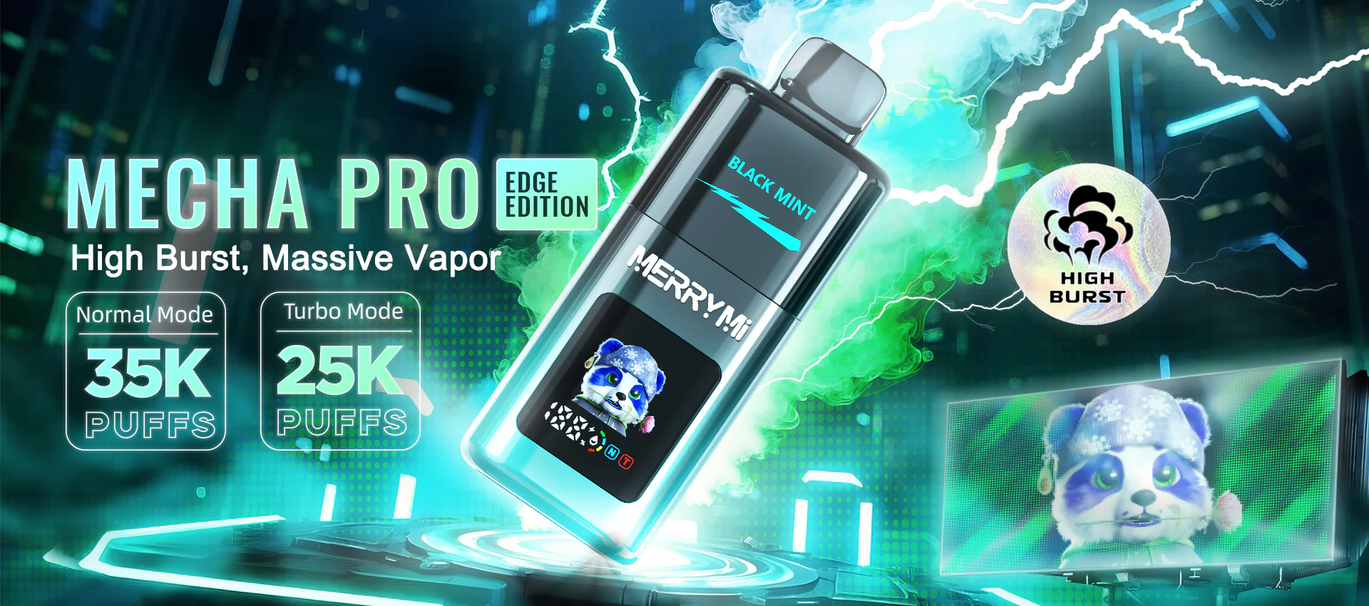 Merry Mi Mecha Pro 35000 Puffs Hero Banner