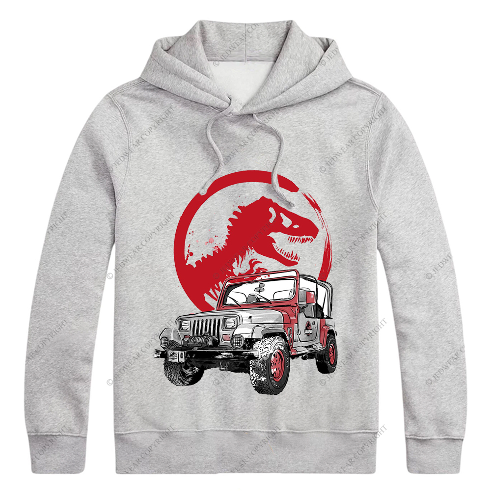 Dinosaur On The Back Of An Off-Road Vehicle Jp Oversized Hoodie