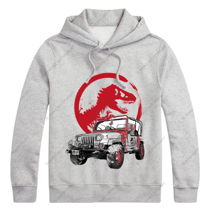 Dinosaur On The Back Of An Off-Road Vehicle Jp Oversized Hoodie