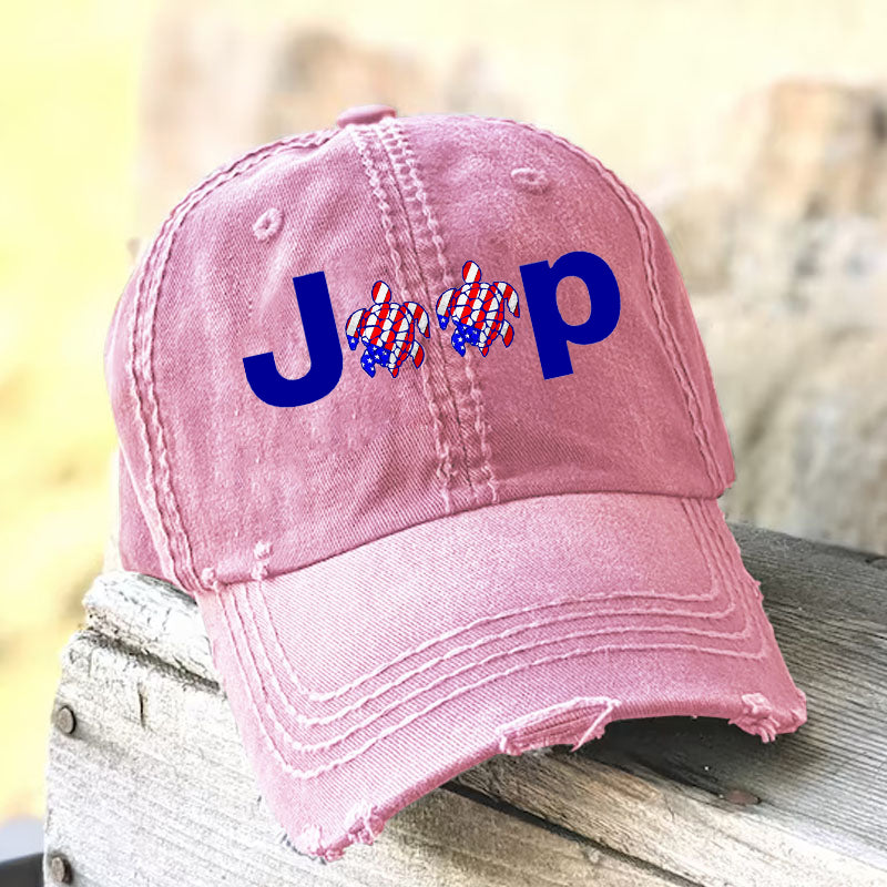 USA Flag Jeep Turtle Hat Jeep Lover Baseball Cap