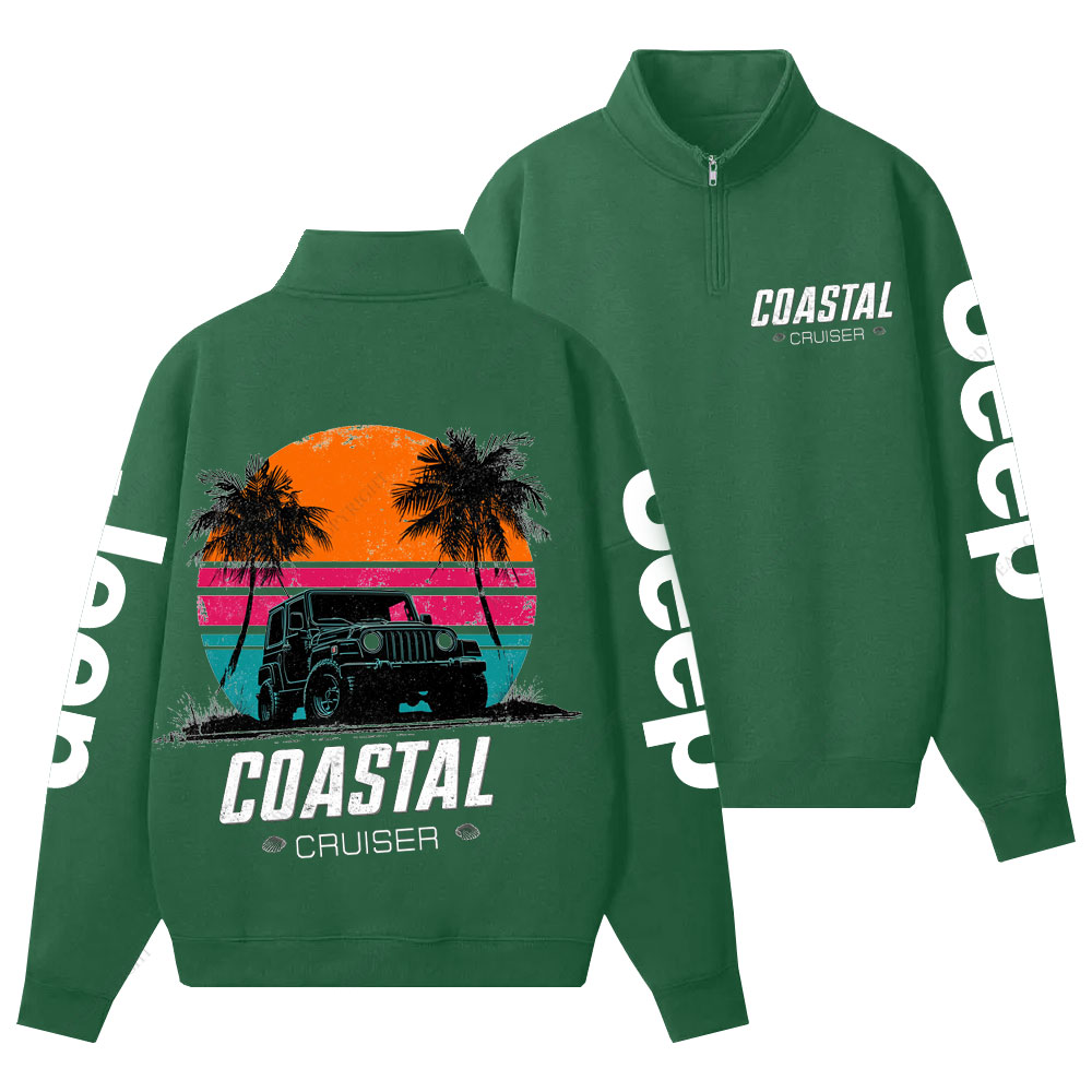 Palm Tree COASTAL CRUISER Jp Half-Zip Jacket Sweatshirt