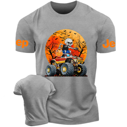 Skeleton Monster Truck Kid Boy Moon Candy Halloween Jp T-Shirt