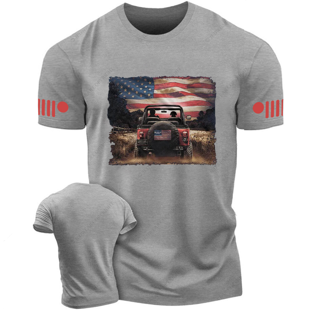 Country Road American Flag Dog Jp T-Shirt