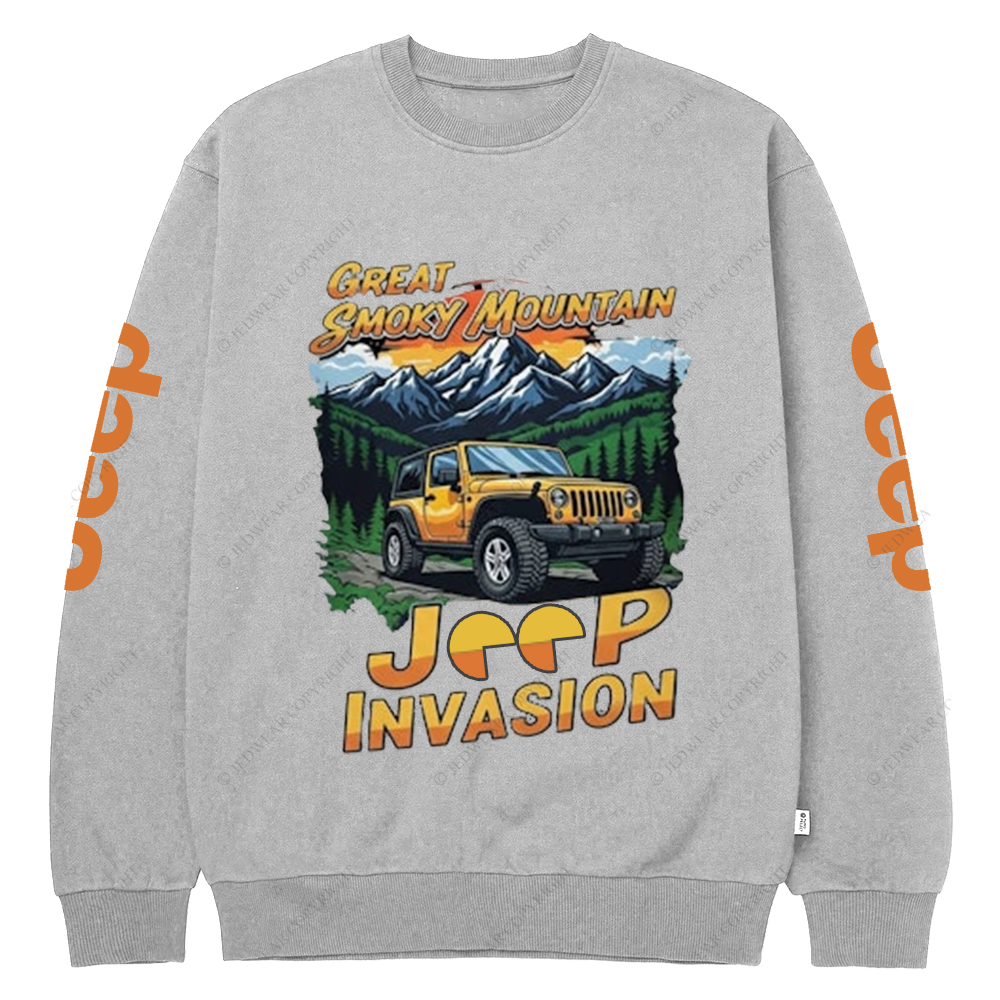 Great Smoky Mountain Invasion Sun Tree Jp Crew Neck Sweatshirt
