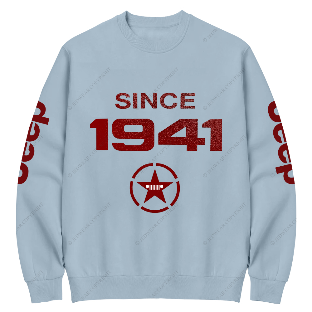 Vintage Military Star Circle Since 1941 Jp Crew Neck Sweatshirt