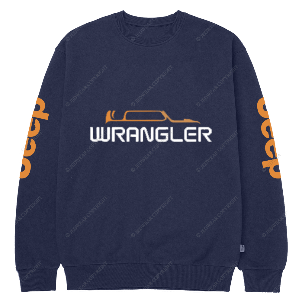 Jp Wrangler Orange Silhouette Jp Crew Neck Sweatshirt