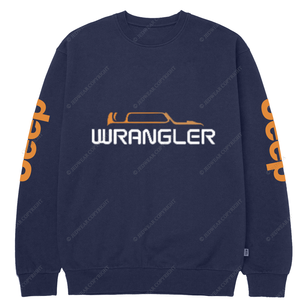 Jp Wrangler Orange Silhouette Jp Crew Neck Sweatshirt