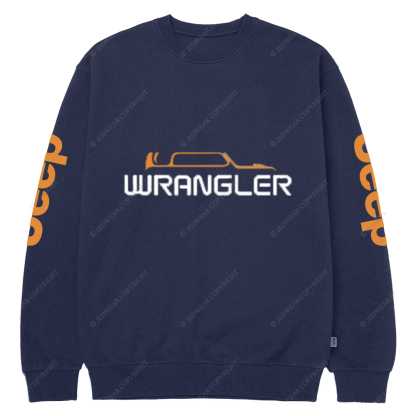 Jp Wrangler Orange Silhouette Jp Crew Neck Sweatshirt
