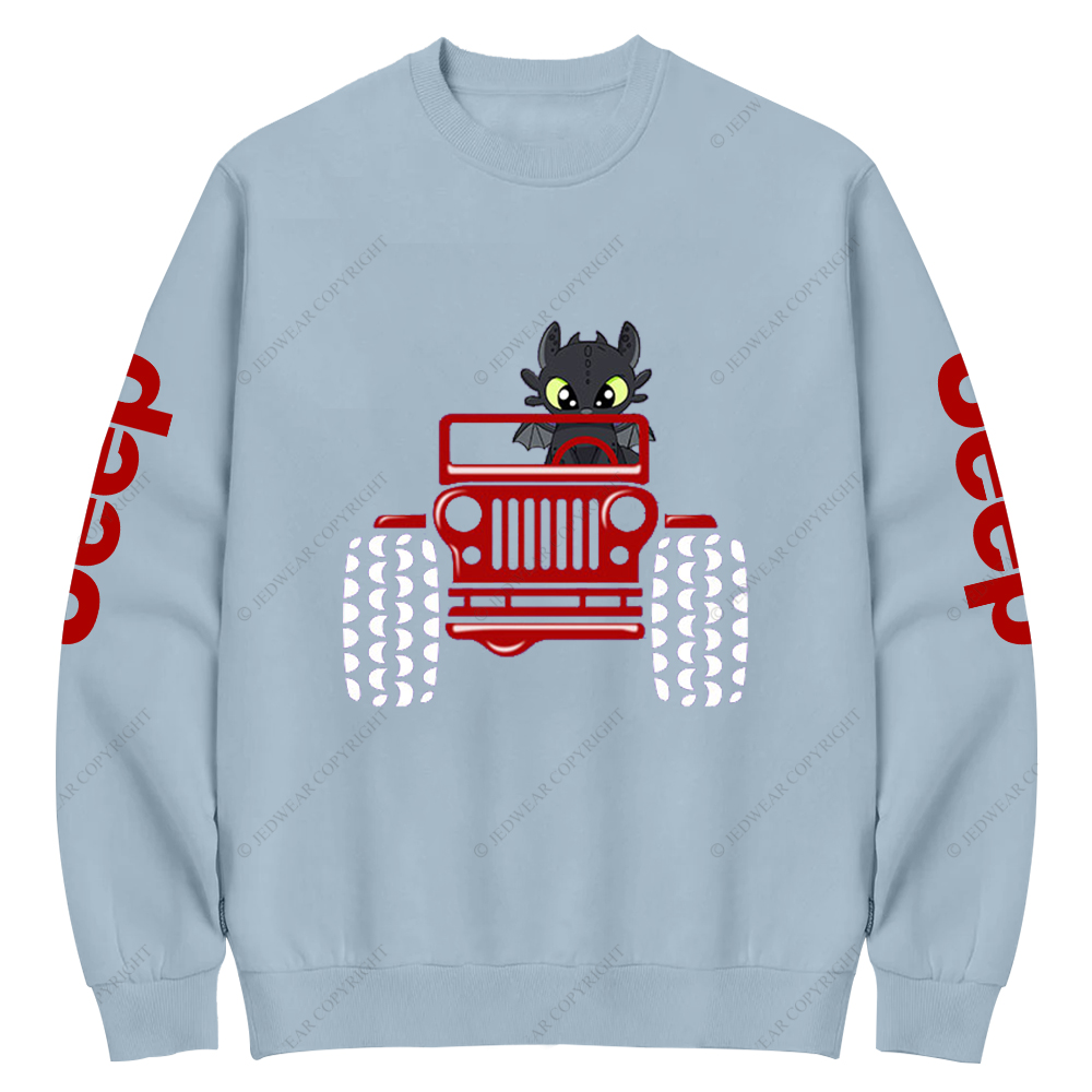 Halloween A Little Bat Is Driving A Car Jp Crew Neck Sweatshirt