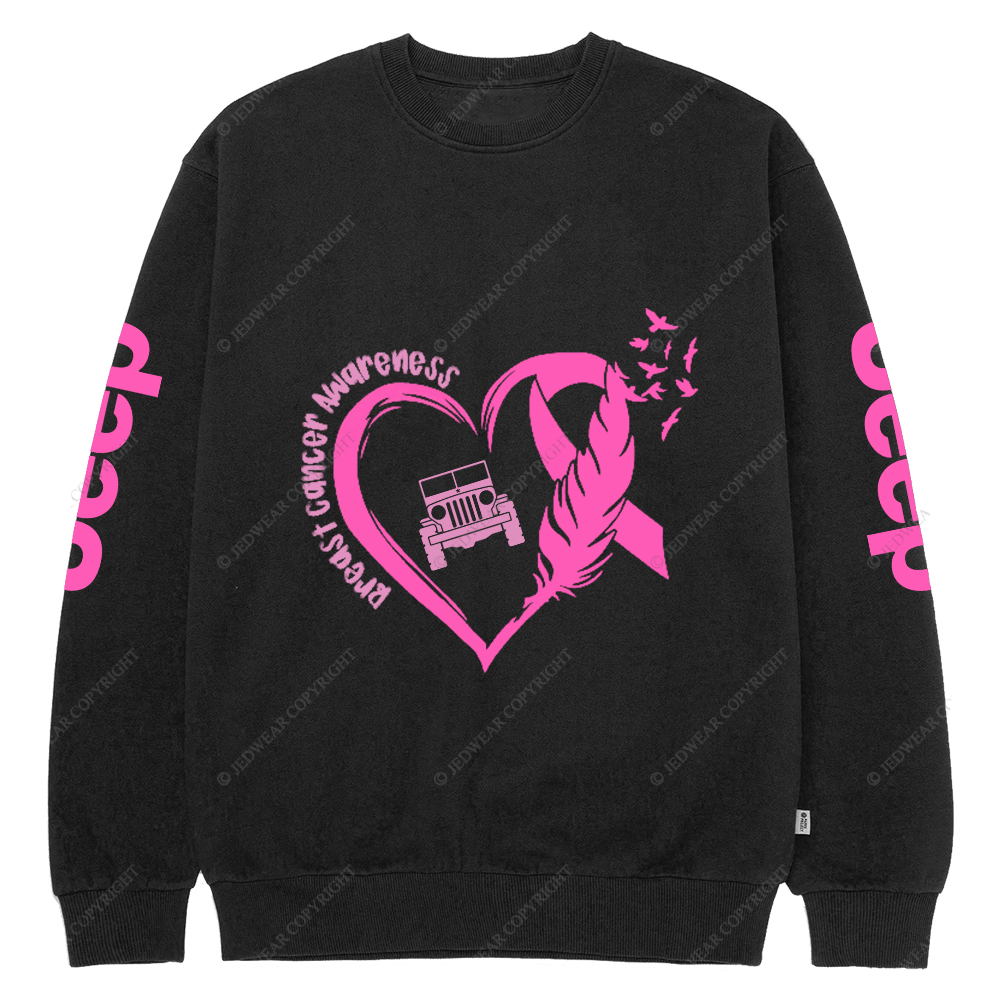Breast Cancer Awareness Love Butterfly Jp Crew Neck Sweatshirt
