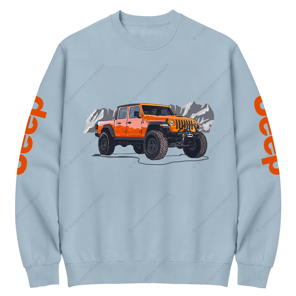 Truck Driving On Mountain Road Four-Wheeler Jp Crew Neck Sweatshirt
