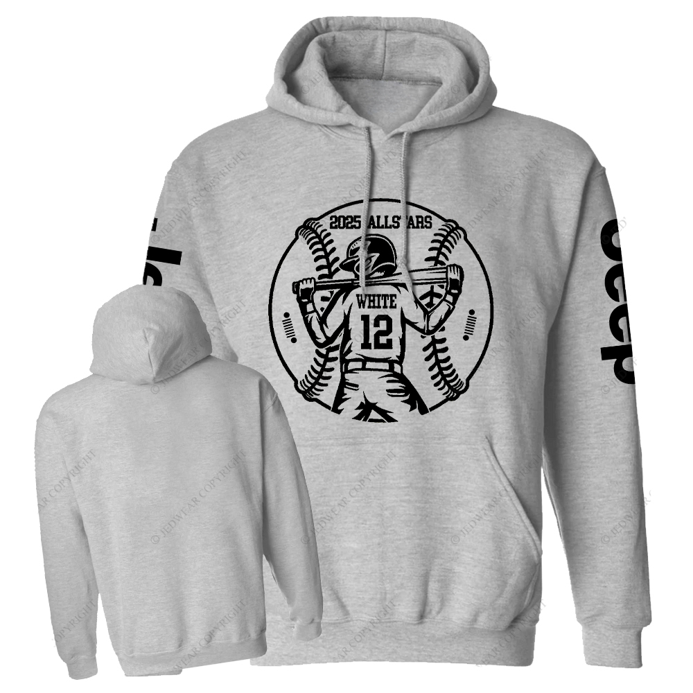 2025 Allstars White 12 Baseball Jp Casual Hoodie
