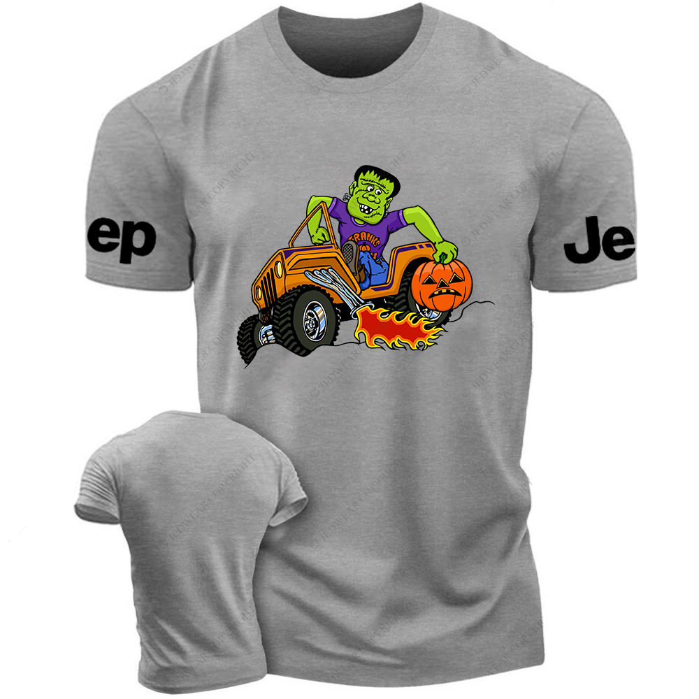 Funny Frankenstein Driving An Orange Car Jp T-Shirt