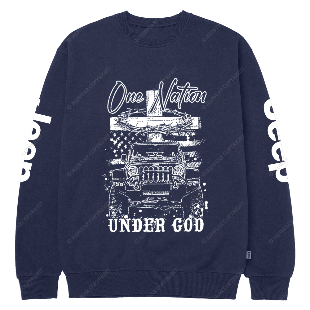 Jesus Religion One Nation Under God Jp Crew Neck Sweatshirt