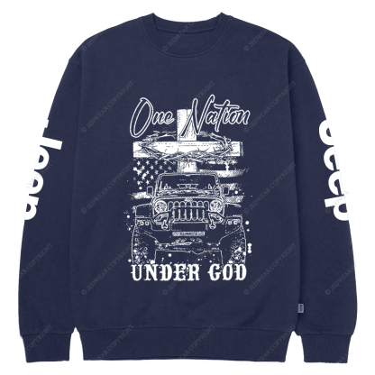 Jesus Religion One Nation Under God Jp Crew Neck Sweatshirt