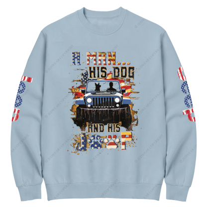 A Man His Dog And His Car Jp Crew Neck Sweatshirt