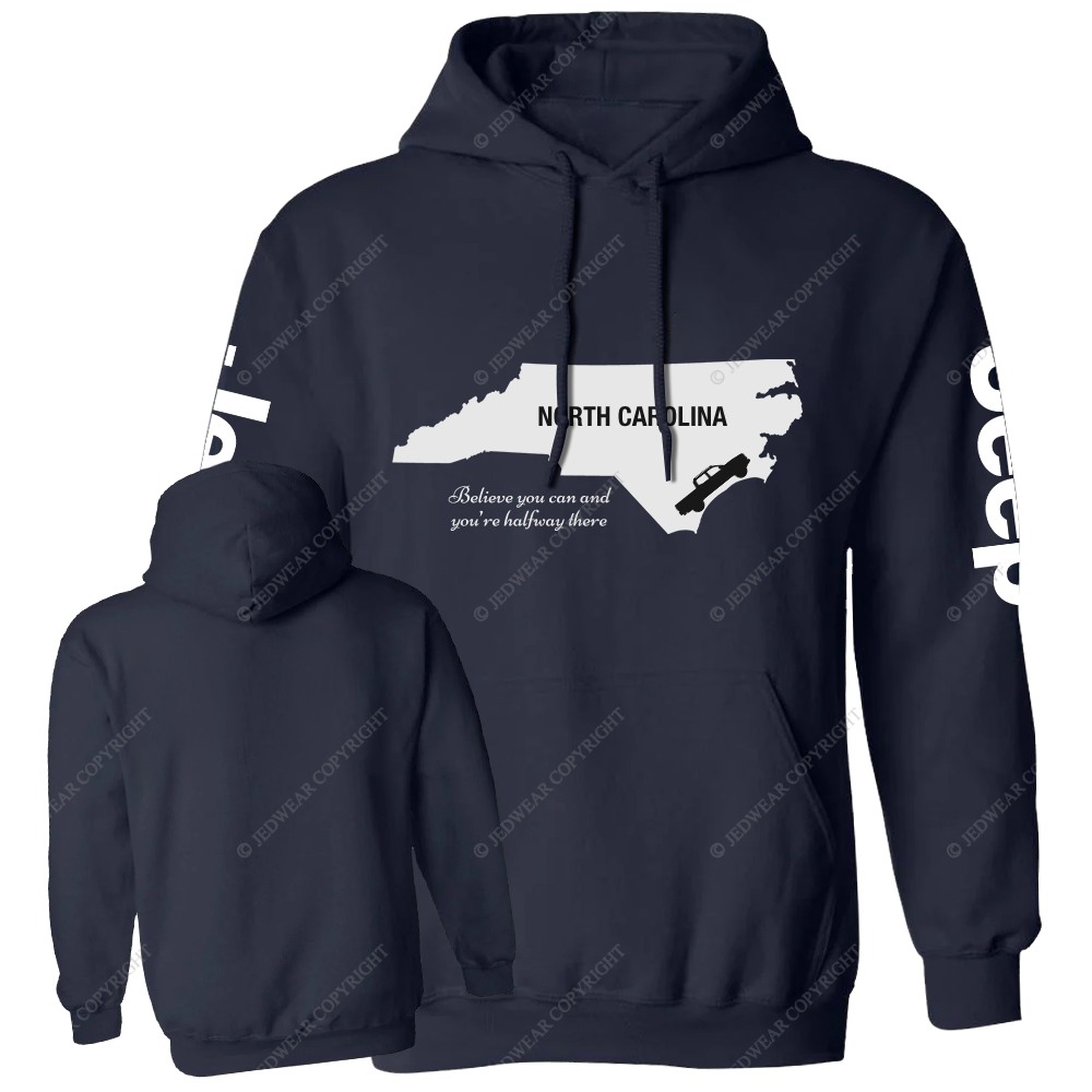North Carolina State Borders Shape Jp Casual Hoodie