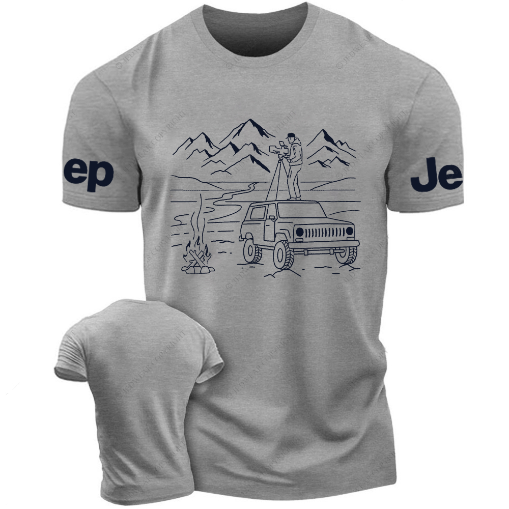 Photographer Standing On The Car Taking Pictures Jp T-Shirt