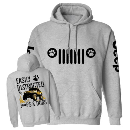 Easily Distracted By Car And Dogs Jp Casual Hoodie