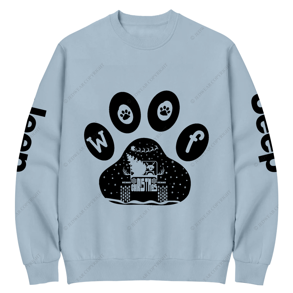 Christmas Dog Paw Reindeer Off-Road Jp Crew Neck Sweatshirt