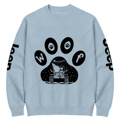 Christmas Dog Paw Reindeer Off-Road Jp Crew Neck Sweatshirt
