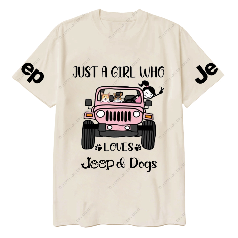 Just A Girl Who Love With Car And Dogs Jp T-Shirt