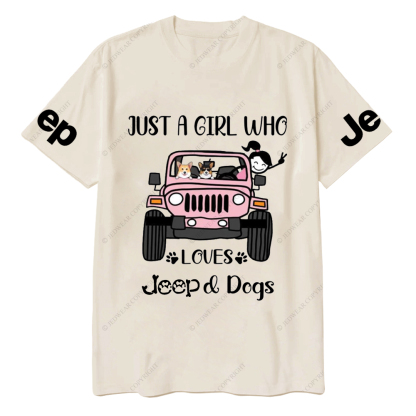 Just A Girl Who Love With Car And Dogs Jp T-Shirt