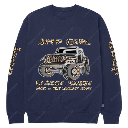 Classy Sassy And A Bit Smart Assy Leopard Print Jp Crew Neck Sweatshirt
