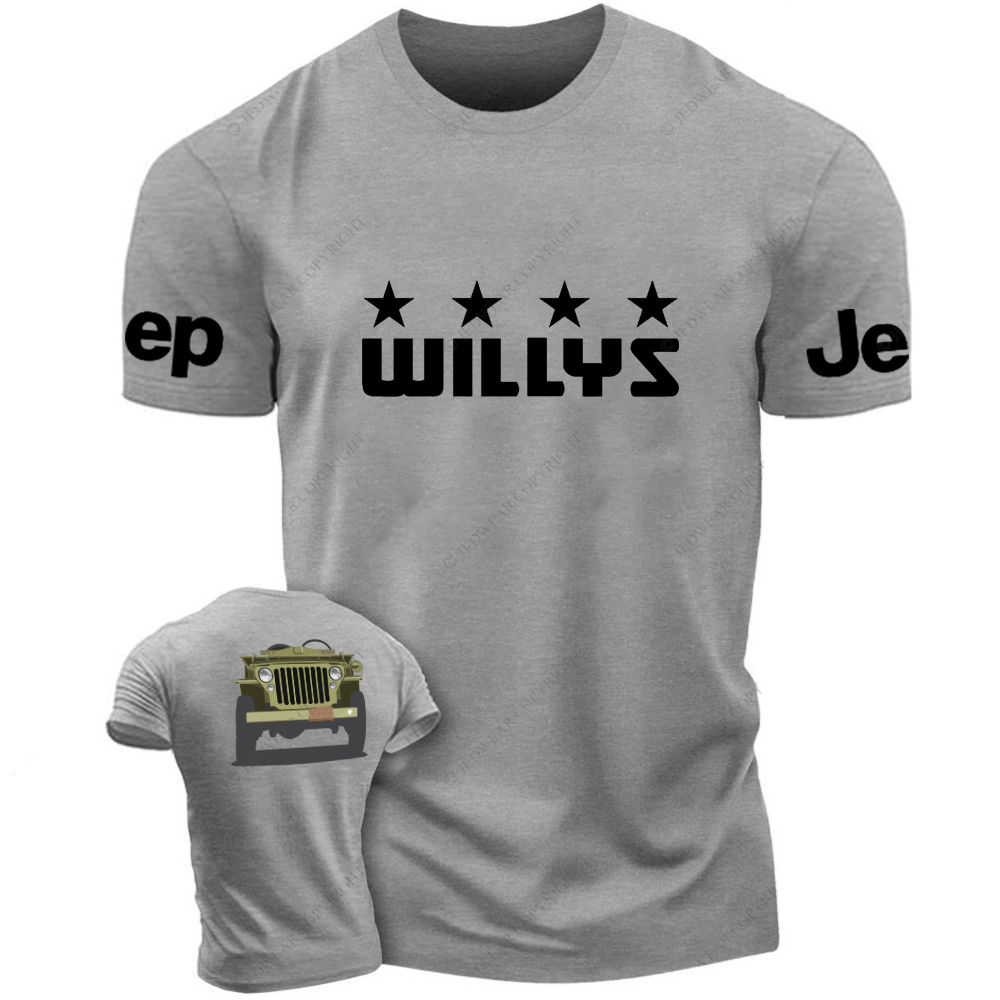 Willys Car WW2 Colorful Hand-Painted Jp T-Shirt