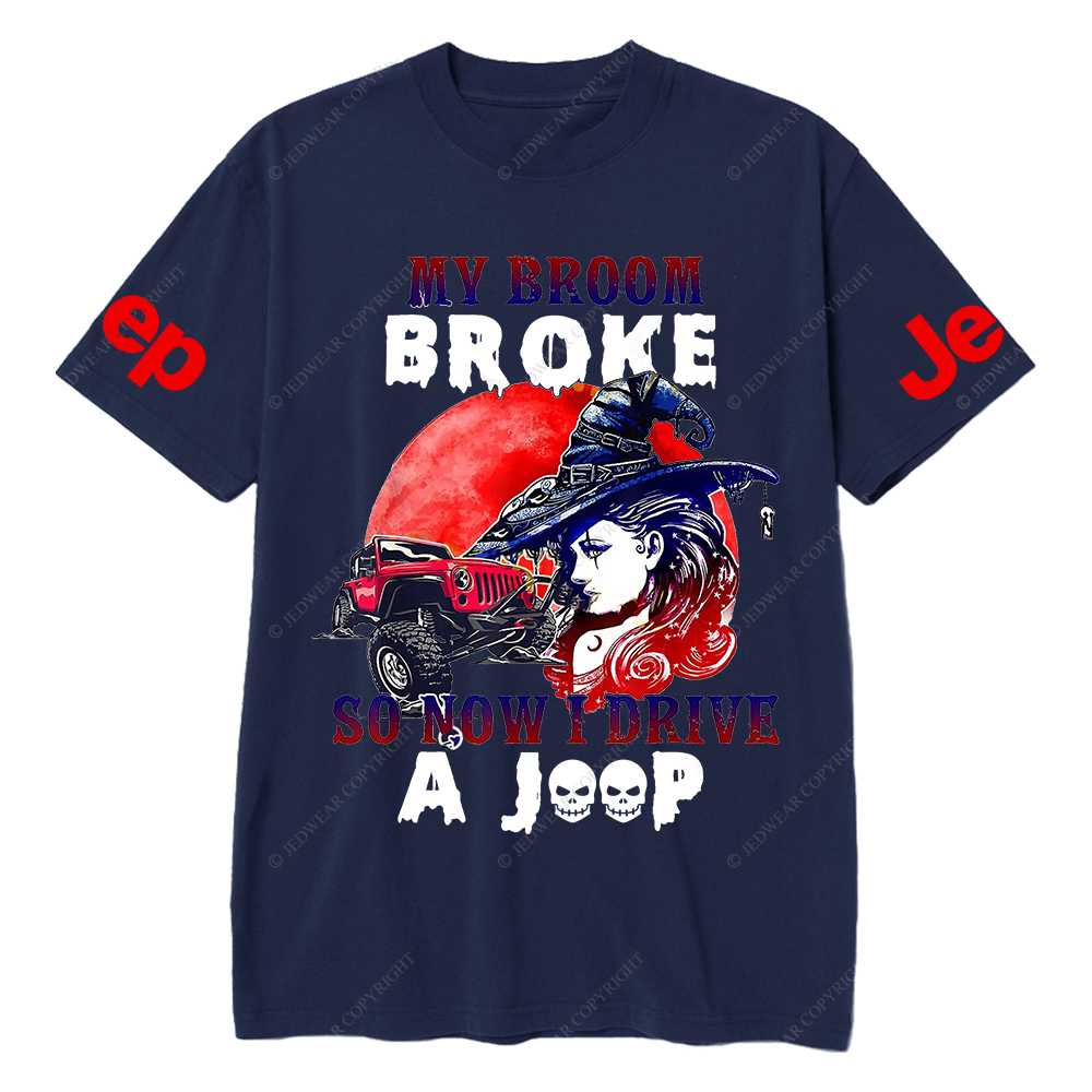 Halloween My Broom Broke So Now I Drive Car Jp T-Shirt