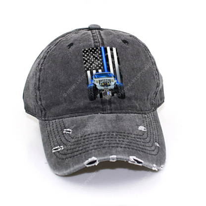 Drivers Back The Blue American Flag Policeman Police Car Badge Jp Baseball Cap