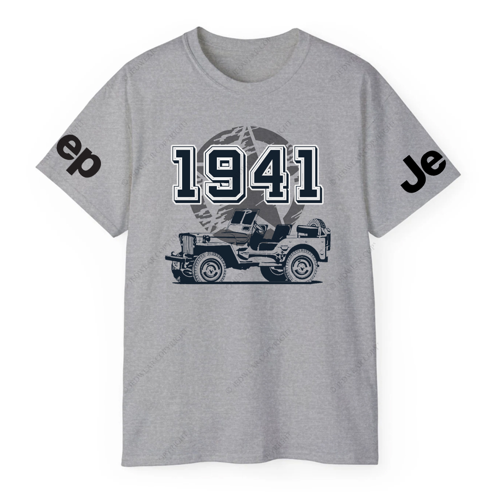 Vintage Military Star Since 1941 Hand Painted 4x4 JP T-Shirt