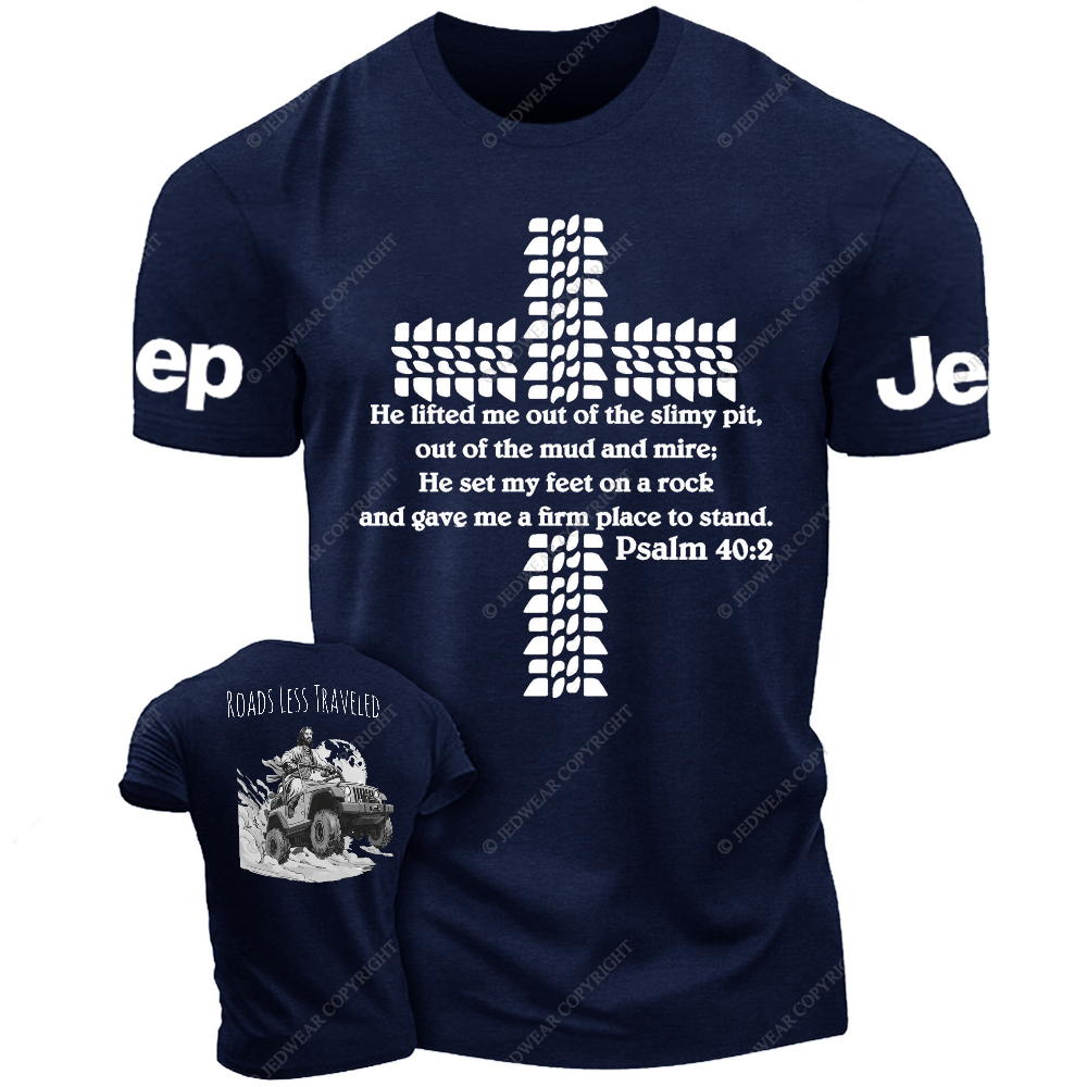 Religion Cross Jesus Bible Wheelmarks Psalm Jp T-Shirt